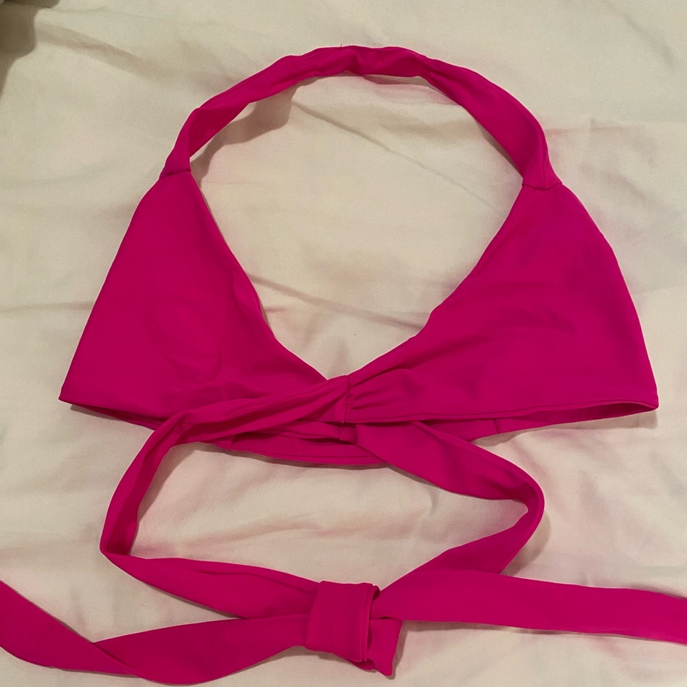 Citrine Wrap Around Pink Bikini Top